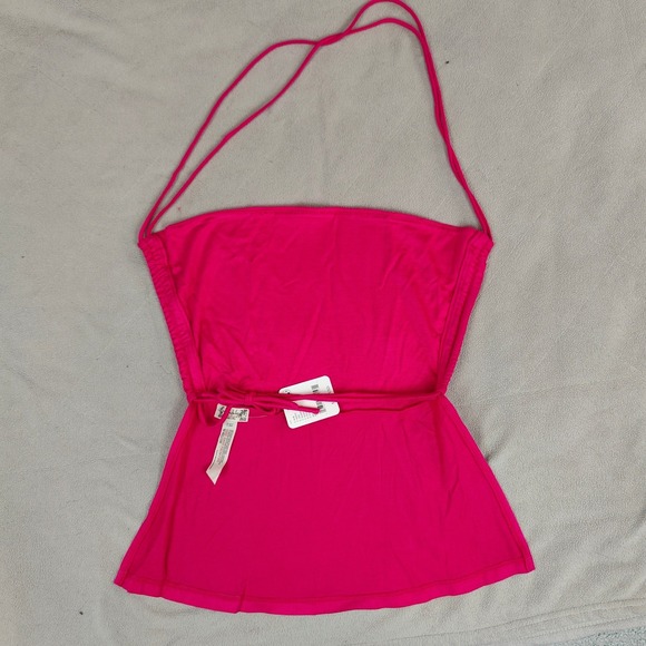 Intimately Free People Halter Top Womens Small Raspberry Pink Open Back NWT Rave - Picture 3 of 7